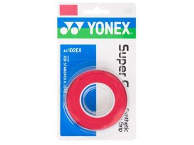Overgrip Yonex Super Grap AC102EX, set 3 bucati, culoare rosu (wine red)