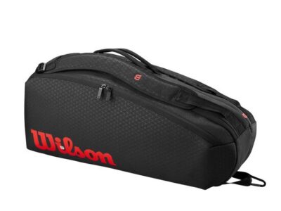 Geanta tenis Wilson CLASH V3 Black/Infrared pentru 6 rachete