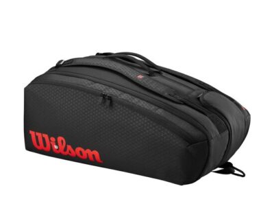 Geanta tenis Wilson CLASH V3 Black/Infrared pentru 15 rachete
